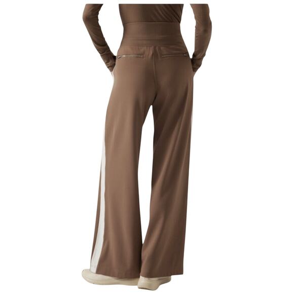 EUC Athleta Venice Colorblock Wide Leg Rustic Beige Magnolia White #464609 SMALL - Picture 5 of 13